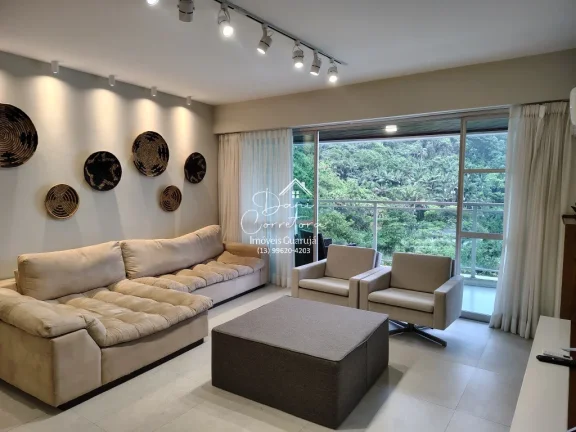 Imagem Apartamento atualizado e reformado com vista para o mar e lazer, 3 quartos com suíte e 2 vagas na Pitangueiras, Guarujá-SP - 165m² de área.