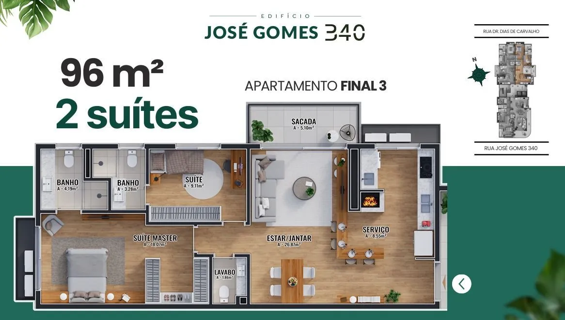 Imagem Apartamento no bairro Tristeza com 2 suítes e 2 vagas (conclusão em 2028)