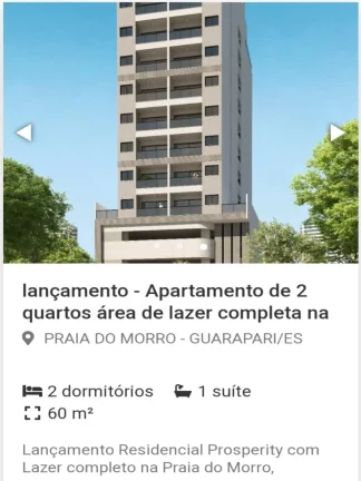 Imagem LANÇAMENTO DE APARTAMENTO COM 02 QUARTOS E 1 SUÍTE PRAIA DO MORRO