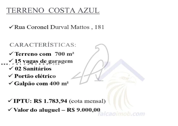 Imagem Terreno para Locação em Salvador / BA no bairro Costa Azul