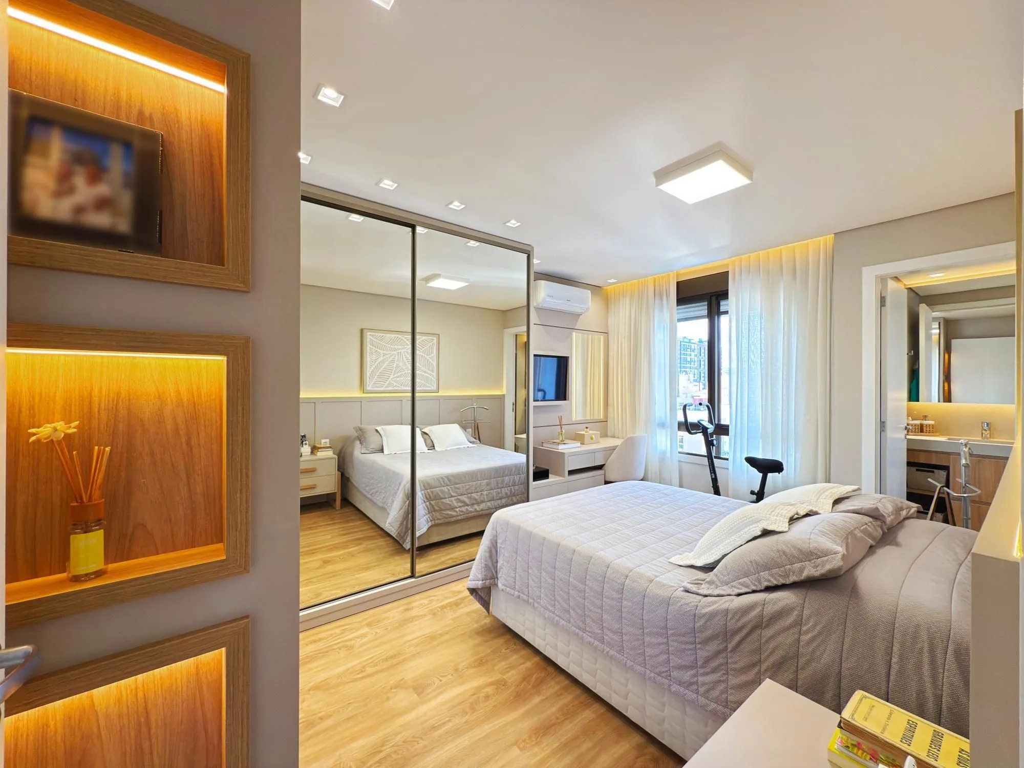 Imagem Belíssimo apartamento mobiliado e decorado 2 dorm 2 vagas c/piscina