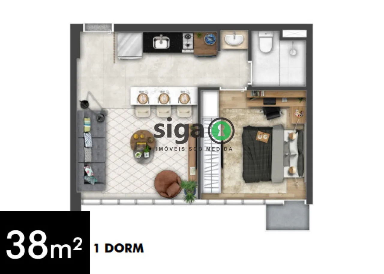 Imagem APARTAMENTO 1 qu LAZER COMPLETO BROOKLIN, INVESTIMENTO NA CHUCRI ZAIDAN