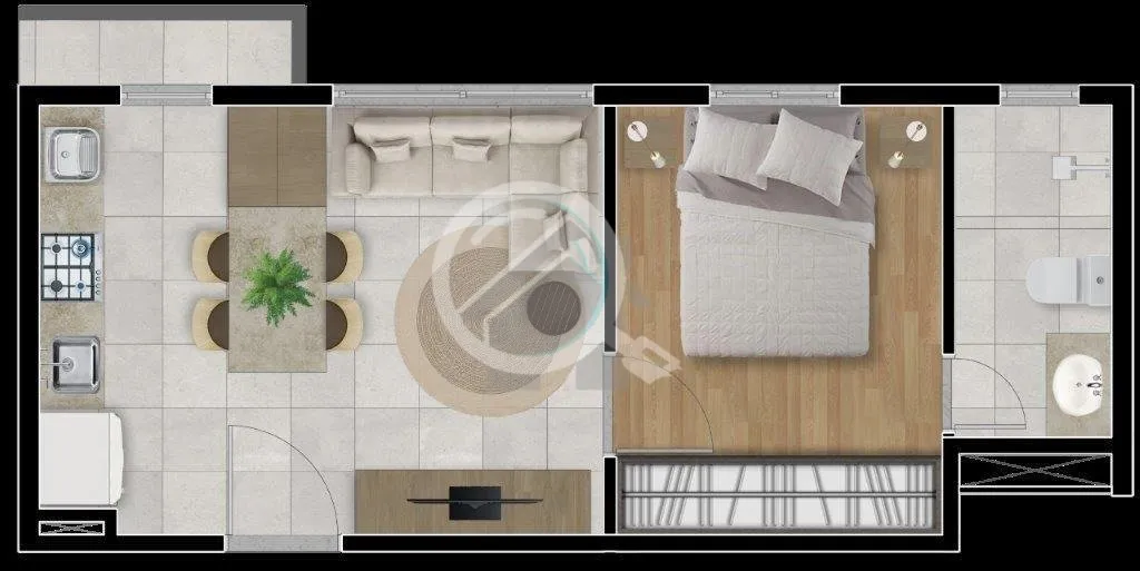 Imagem Apartamento Studio com garagem em frente à Redenção! Novo, pronto para morar, 30m2 de área priva...