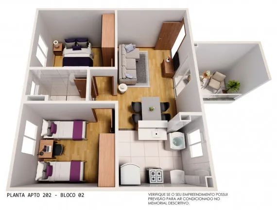 Imagem Apartamento com 2 Quartos à Venda, 50 m² em Pitimbu - Natal