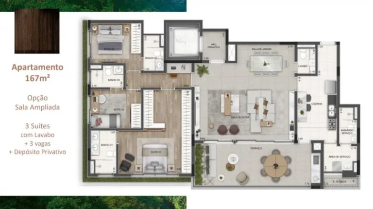 Imagem CASA na PLANTA em Alphaville - 277m²