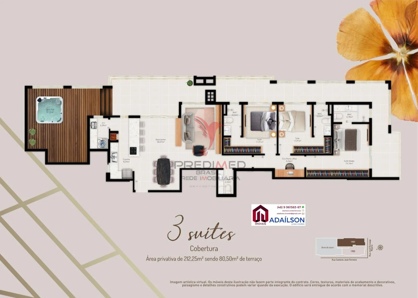 Imagem Apartamentos no Edifício Lyon Residence - Em São Jose - Floripa SC