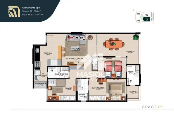 Imagem Apartamento com 3 dormitórios à venda, 104 m² por R$ 1.400.000,00 - Praia de Itaparica - Vila Velha/ES