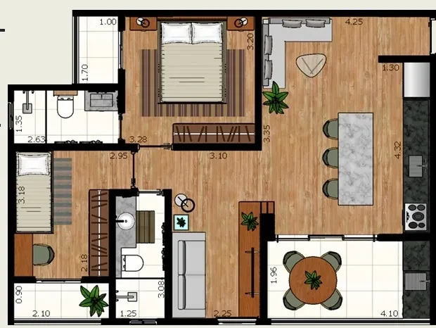 Imagem Apartamento com 2 Quartos à Venda, 81 m² em Palmeiras de São José - São José dos Campos