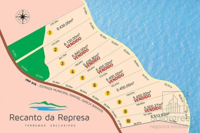 Imagem Terreno de 5.513 m² à Venda na Beira da Represa em Joanópolis