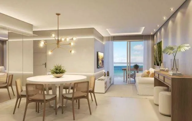 Imagem Flat pé na areia no Bessa com varanda gourmet, mobiliado, lazer completo e excelente potencial para moradia ou investimento.