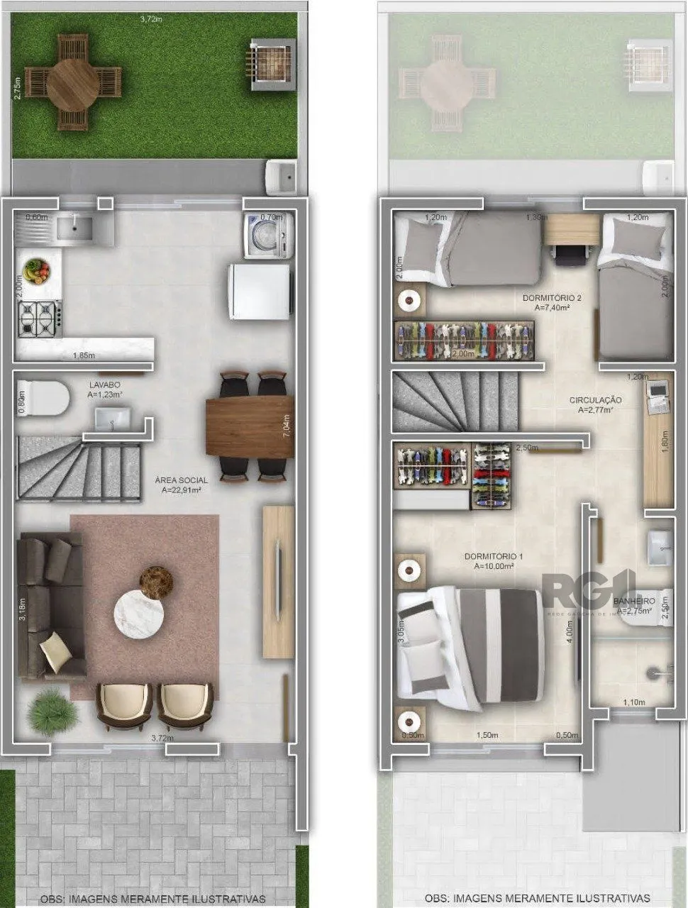 Imagem CASA ESTILO SOBRADO COM 2 QUARTOS E PÁTIO, À VENDA NO BAIRRO VILA NOVA, EM PORTO ALEGRE/RS