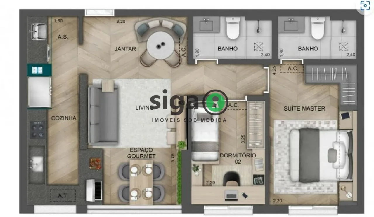 Imagem Apartamento para venda no Morumbi 02 dormitórios, São Paulo - SP