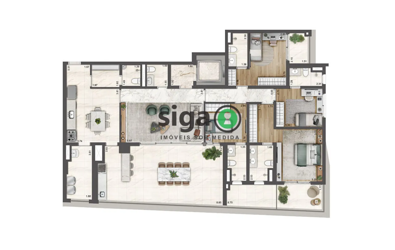 Imagem Apartamento 199 m² - 4 suítes e 2 vagas onde tudo acontece no Brooklin