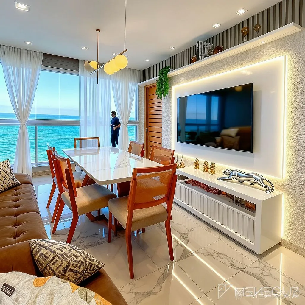 Imagem Apartamento 3 Quartos a venda de para Frente Mar da Praia do Morro finamente mobiliado e decorado