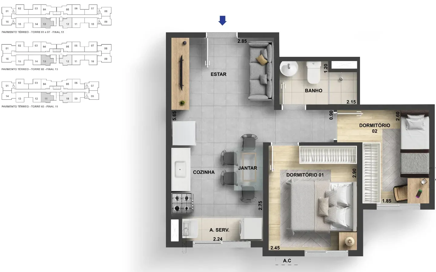Imagem Apartamento com 2 Quartos à Venda, 37 metros em Campo Grande - Rio de Janeiro