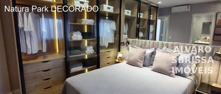 Imagem Apartamento com 3 dormitórios sendo uma suíte em condomínio park, cercado de vegetação, lagos, peixes, locais agradáveis para relaxar e área de lazer