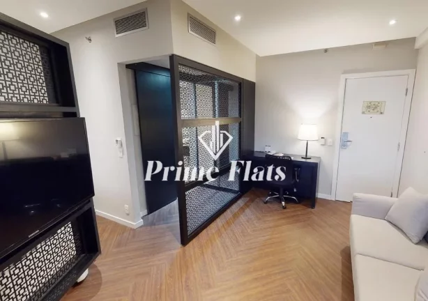 Imagem Flat disponível para venda no Estanplaza Funchal Faria Lima, com 28m², 1 dormitório e 1 vaga de garagem