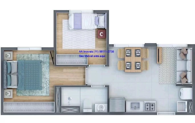 Imagem Apartamentos de 2 dormitórios com varanda