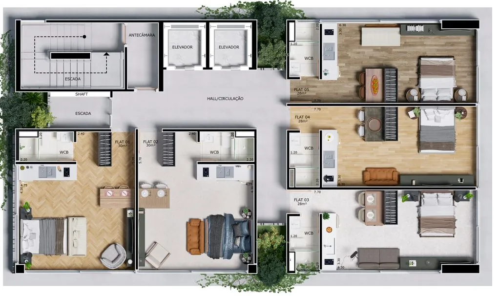 Imagem Flat com 1 dormitório à venda, 30 m² por R$ 447.996,00 - Manaíra - João Pessoa/PB