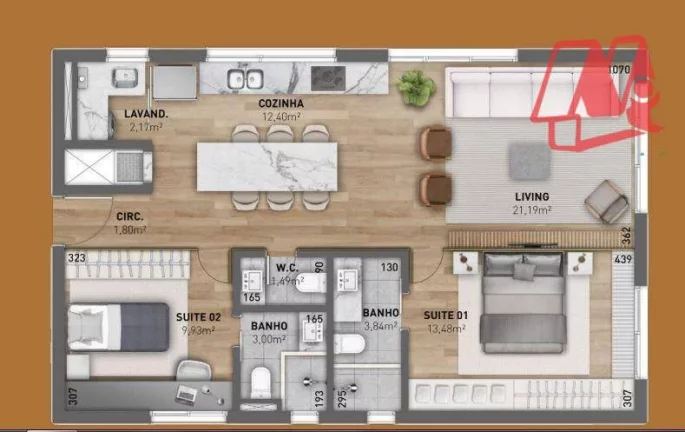 Imagem No Moinhos de Vento, garden de 132,00 m², 2 suítes e 2 vagas..