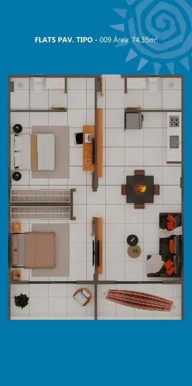 Imagem Flat com 1 dormitório à venda, 44 m² por R$ 354.999,00 - Jacumã - Conde/PB
