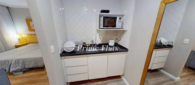 Imagem Flat disponível para venda no Quality Suites Oscar Freire em Pinheiros, com 30m², 1 dormitório e 1 vaga