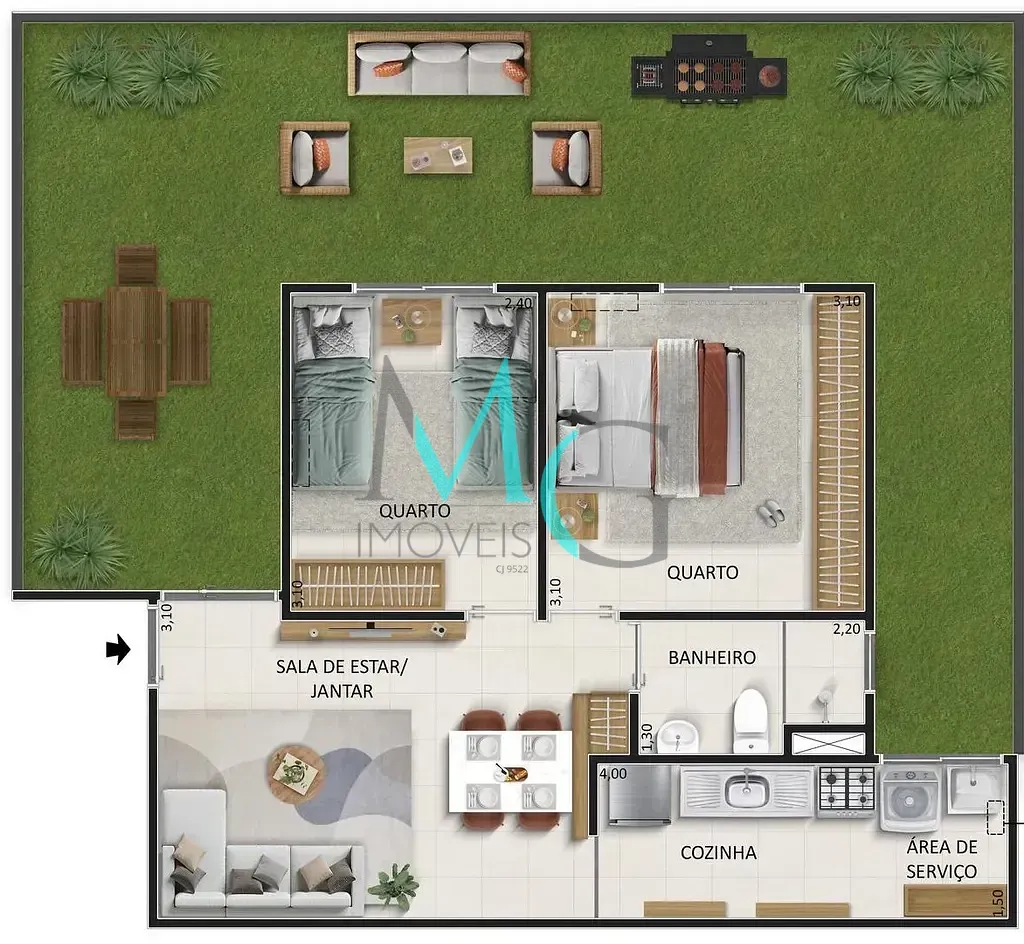 Imagem Garden à venda 2 Quartos 63.12M² Campo Grande Rio de Janeiro - RJ | Vitória 3 - Fase 1