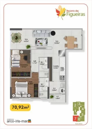 Imagem Apartamento com 2 dormitórios à venda, 70 m² - Guilhermina - Praia Grande/SP