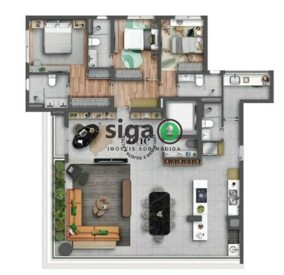 Imagem Apartamento para venda no Brooklin, 03 suítes São Paulo - SP