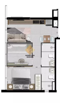 Imagem APARTAMENTO 39,44M², 2 DORMITÓRIOS SENDO 1 SUÍTE COM 1 VAGA A VENDA - VILA POMPÉIA - SÃO PAULO/SP