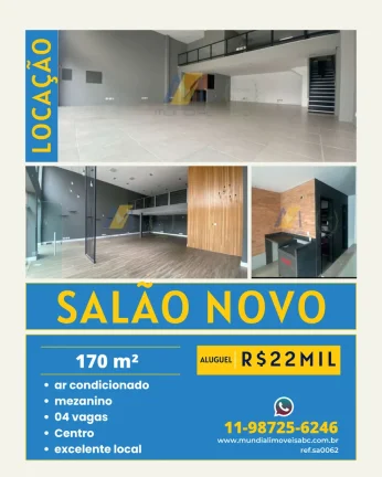 Imagem Salão Alto padrão para locação