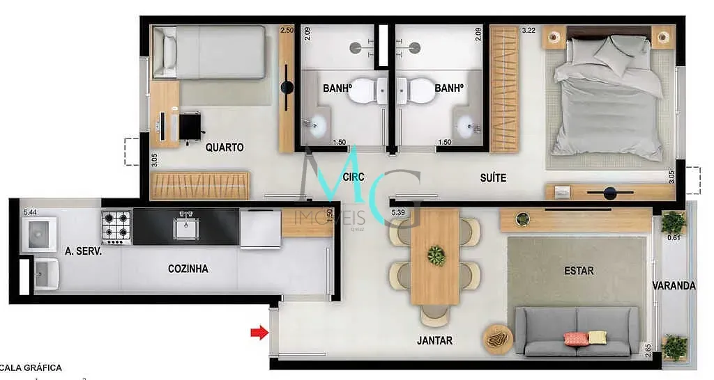 Imagem Apartamento à venda 3 Quartos 1 Suite 1 Vaga 75.29M² Freguesia (Jacarepaguá) Rio de Janeiro - RJ | Mode Freguesia