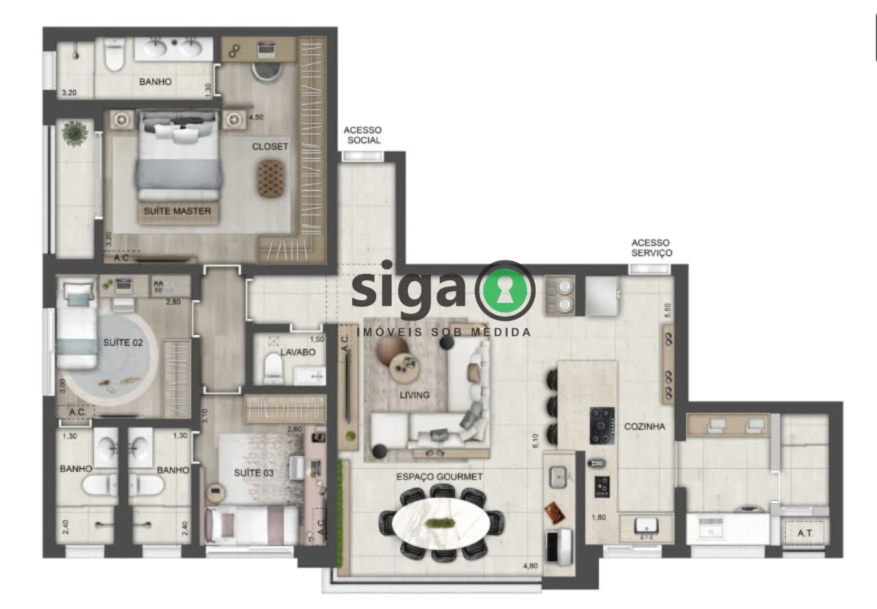 Imagem APTO BROOKLIN Á VENDA 122M2 , COM 3 SUÍTES, 2 VAGAS E LAZER COMPLETO!