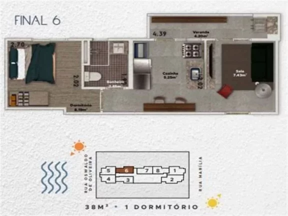 Imagem APARTAMENTO COM 38 m² - BOQUEIRÃO - PRAIA GRANDE SP