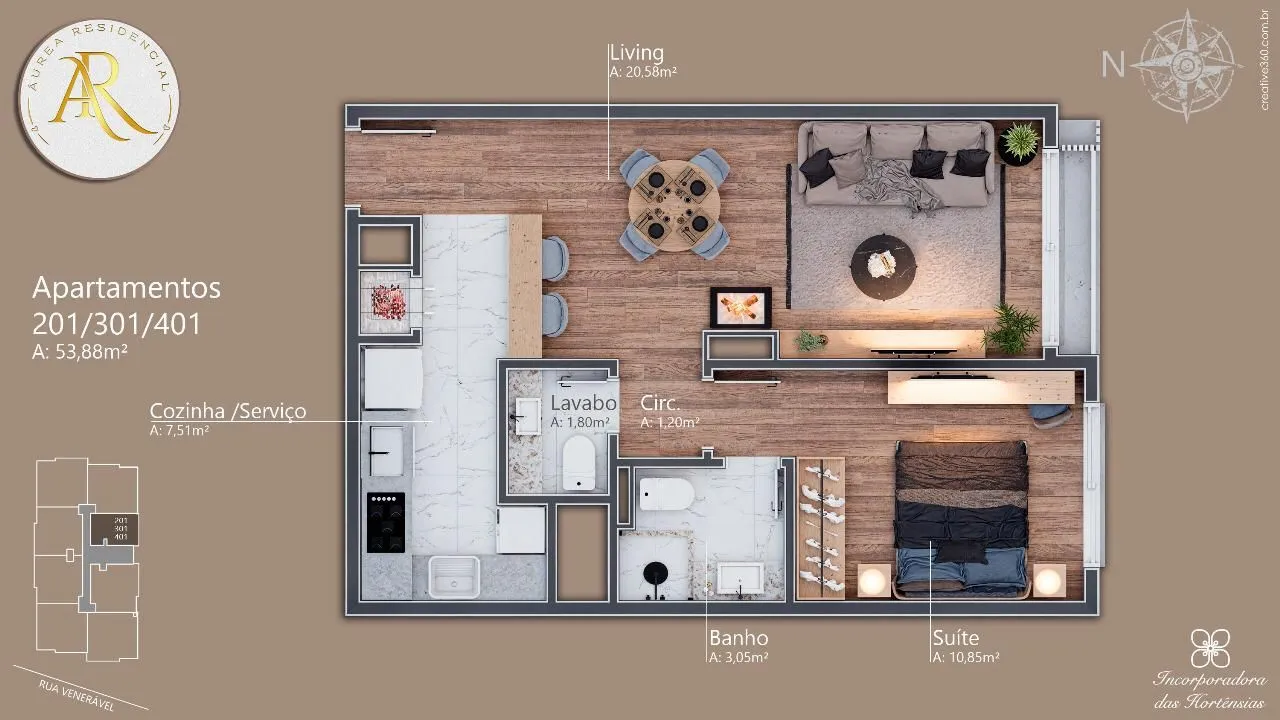 Imagem Cobertura à venda em Gramado, Av. Central, com 3 quartos, 127.75m2
