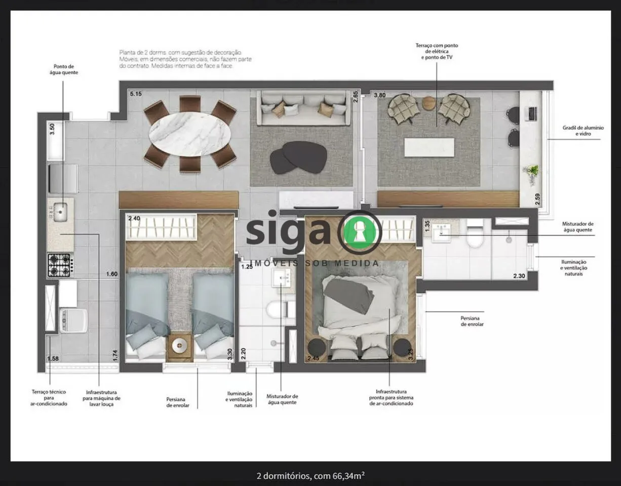 Imagem Apartamento para venda no Brooklin com 2 quartos