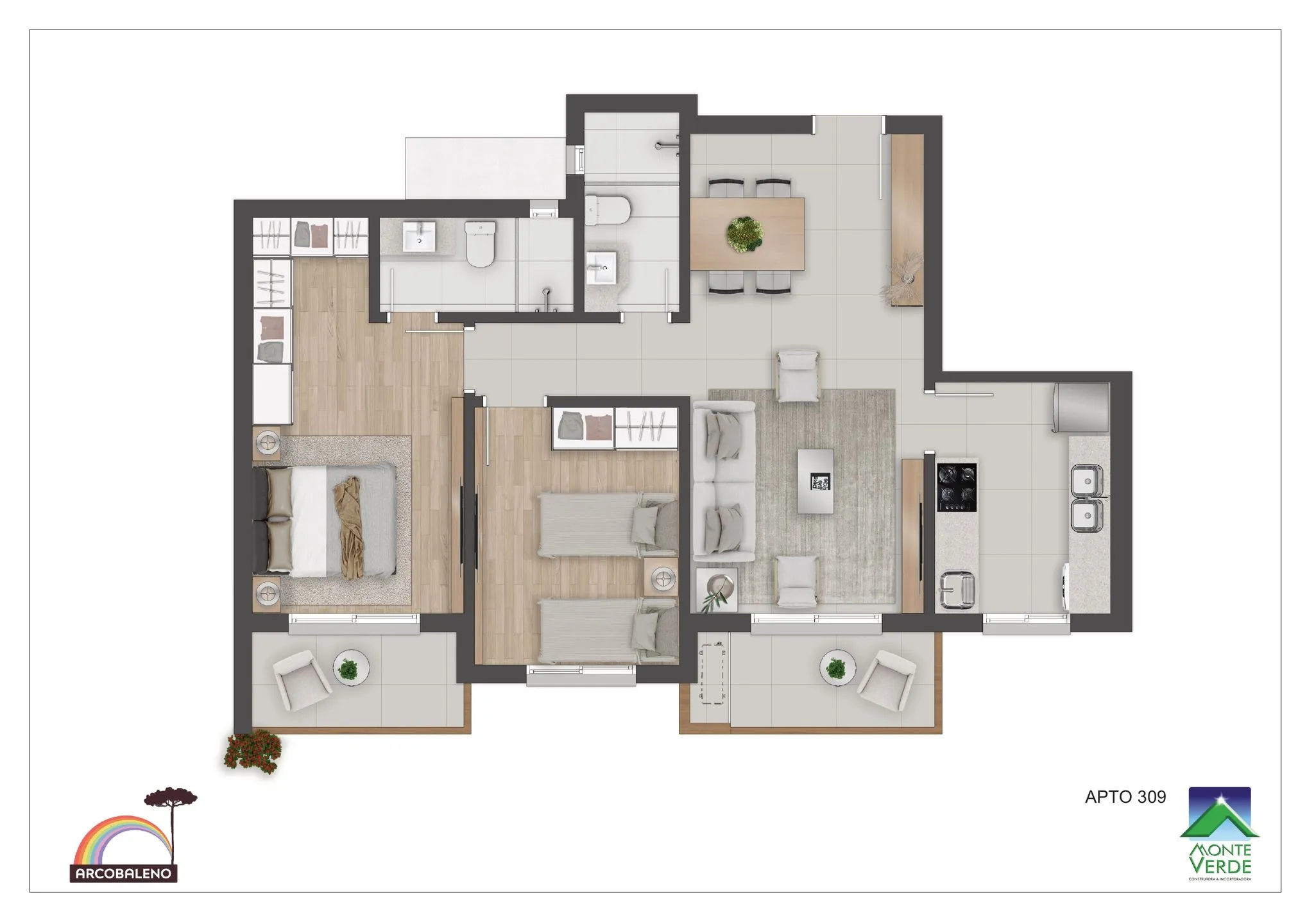 Imagem Apartamento à venda em Gramado, Floresta, com 3 quartos, 134.55m2