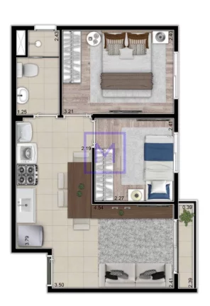 Imagem Apartamento à venda próximo ao metrô com vaga e sacada