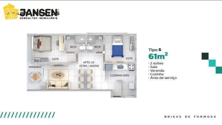 Imagem APARTAMENTOS COM 02 QUARTOS À 100 METROS DA PRAIA DE FORMOSA