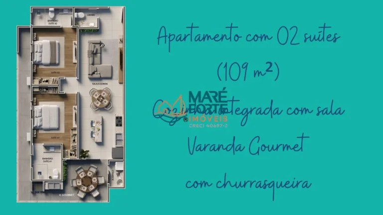 Imagem Empreendimento no centro de Ubatuba com apartamentos com 2 ou 3 suítes
