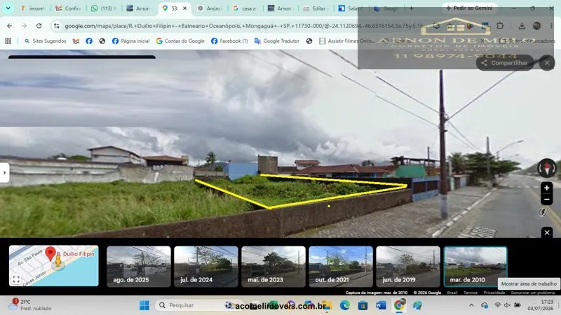 Imagem Terrenos em frente à Praia para venda em Mongagua no bairro Oceanópolis
