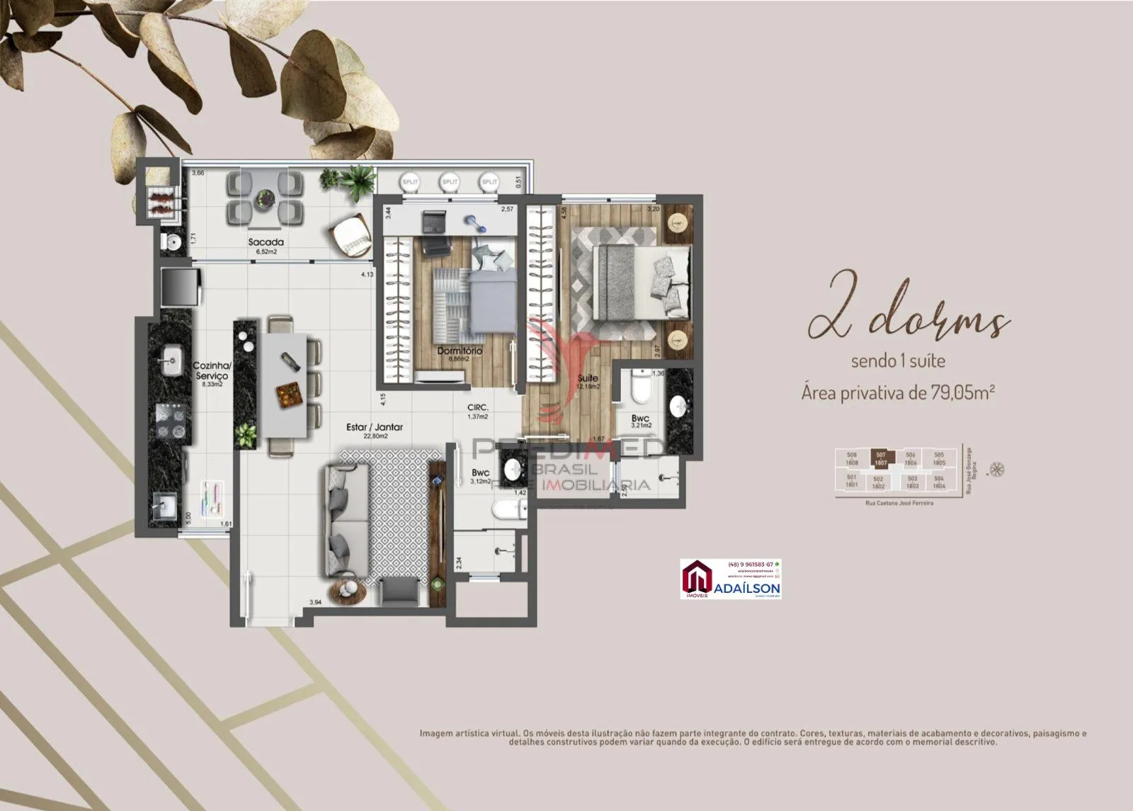 Imagem Apartamentos no Edifício Lyon Residence - Em São Jose - Floripa SC