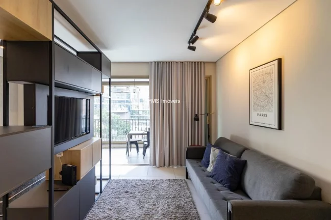 Imagem Apartamento à venda no Itaim Bibi, São Paulo-SP: 1 quarto, 1 sala, 1 banheiro, 1 vaga de garagem, 48m² de área. Adquira já!