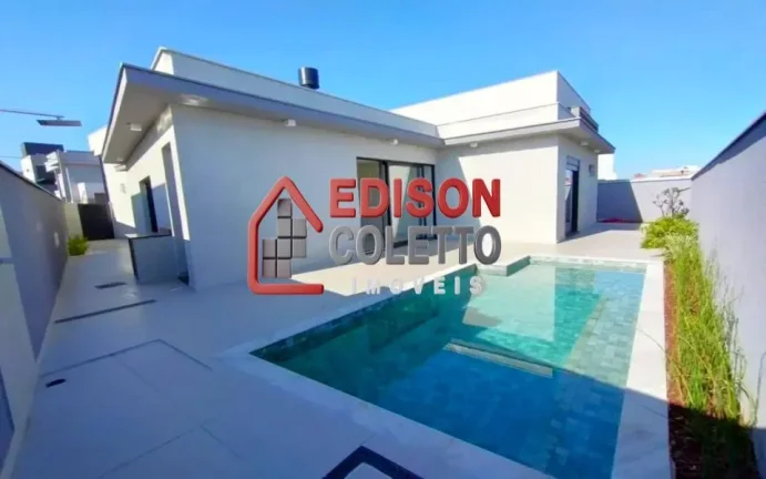 Imagem Excelente casa nova térrea de luxo à venda ou locação, condomínio Villa Bela Vista, na Reserva Jequitibá, Piracicaba-SP.