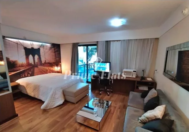 Foto do imóvel Flat disponível para venda no Meliá Ibirapuera, com 35m², 1 dormitório e 1 vaga em Avenida Ibirapuera