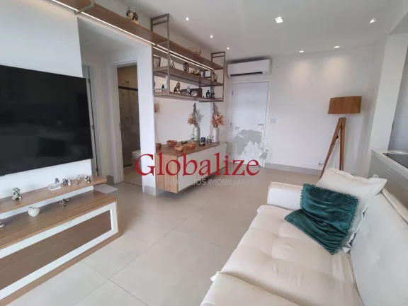 Imagem Apartamento mobiliado de 83 metros 1 dormitório 1 suíte, 2 vagas coberta demarcada com elevador na Aparecida Santos R$1.550.500,00