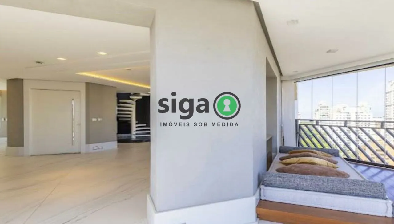 Imagem Cobertura duplex com 440m², 4 quartos sendo 2 suites, 4 vagas Sem Mobilia, Campo Belo