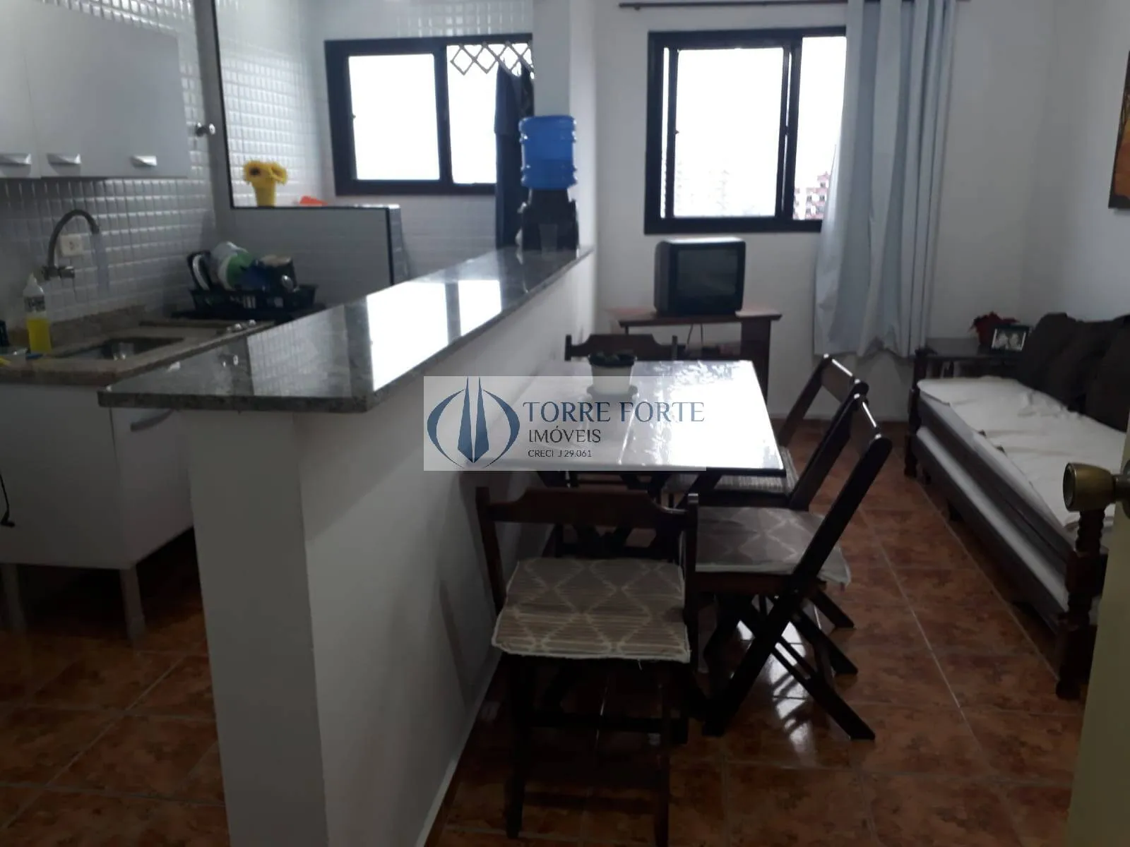 Imagem Apartamento mobiliado 1 dormitorio com vaga Ocian Praia Grande