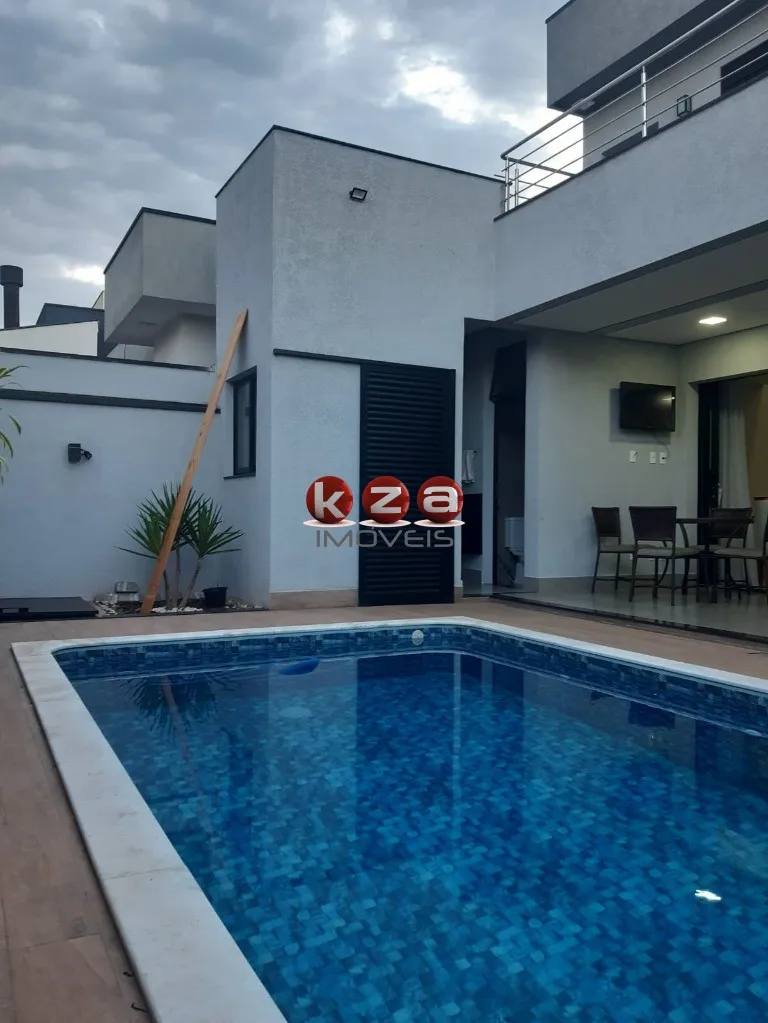 Imagem Casa de alto padrão em condomínio: 3 quartos, 3 suítes, 2 salas, 5 banheiros, 4 vagas, 200m² - Residencial Real Parque, Sumaré-SP.