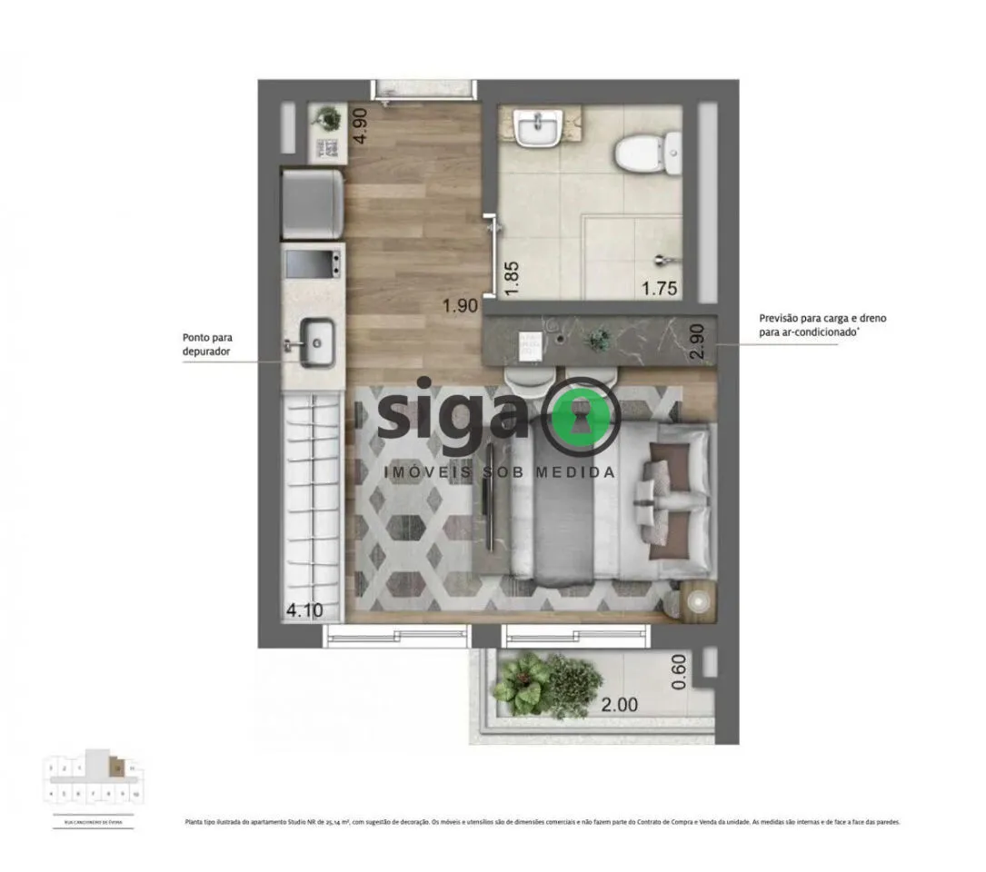 Imagem Studio á venda 21m² localizado no Brooklin/SP